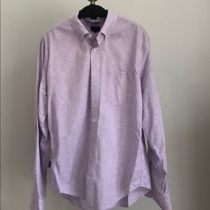 J. Crew Factory Men’s button down purple/white